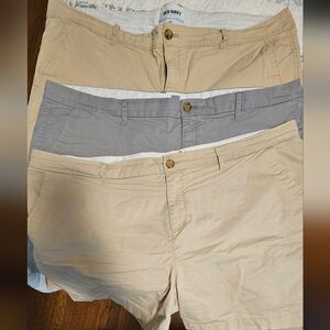 Old Navy, khaki shorts, lot of 3, size 18